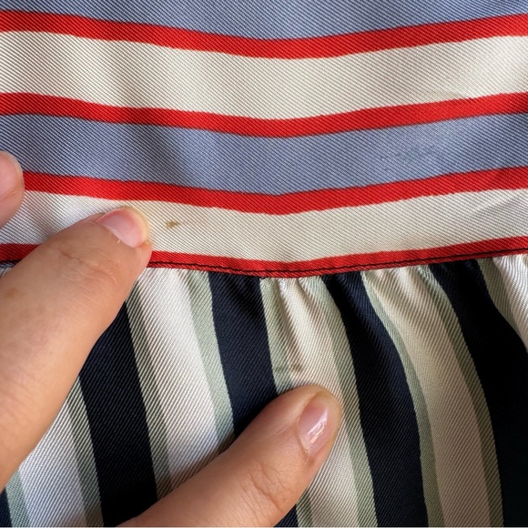 Celine Striped Silk Button Down Shirt Blouse - Picture 8 of 9